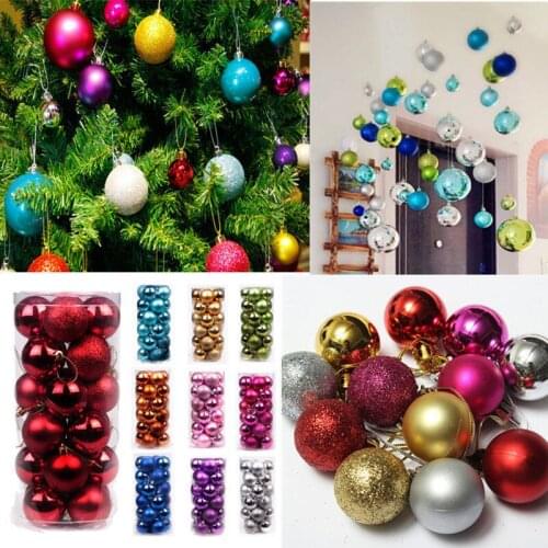 24Pcs 30mm Christmas Xmas Tree Ball Bauble Hanging Party Wedding Christmas Ball Ornaments Decor