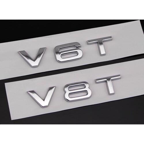 ABS Chrome V8T V6T Badge 3D Emblem Sticker