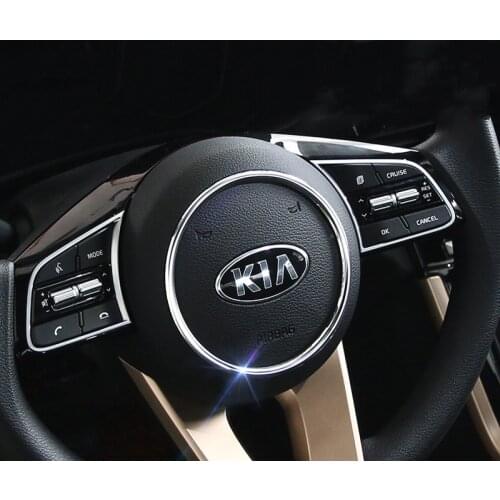Lsrtw2017 Stainless Steel Car Steering Wheel Mark Ring Trims for Kia K3 Forte Cerato 2018 2019 2020 Interior Accessories