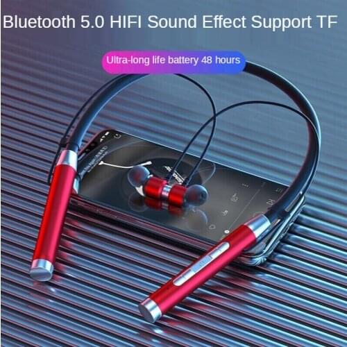 Super 24 Hours 6D Magnetic-suction Bluetooth Headset 5.0 Neck-mounted Binaural Neck Mobile Wireless Ruinning Sport Headset