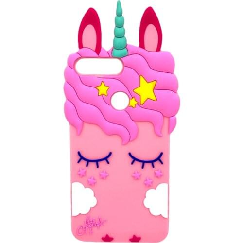 For Huawei Y6 Prime 2018 3D Case Cute Cartoon Soft Silicone Cover Phone Cases Unicorn Fundas Coque Shockproof Cover Honor 7A Pro