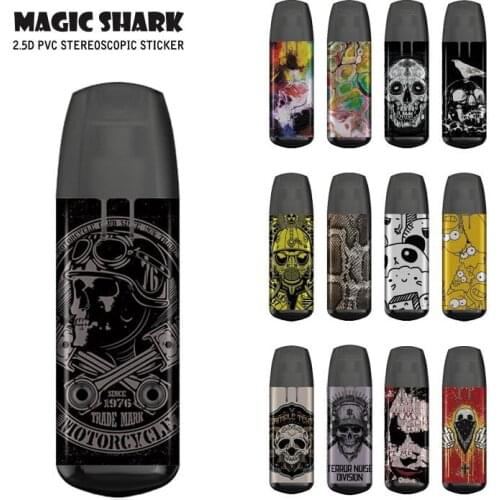 Magic Shark Ultra Thin Stereo Skull Painting Joker Cool Full Wrap Tape Sticker Cover Case Film for JUSTFOG MINIFIT