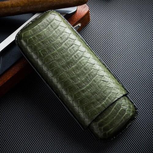 COHIBA Genuine Leather Camouflage 2/3 Tube Cigar Cigarette Tobacco Case Humidor Ashtray Cutter Set Holder Gift Smoking Tool