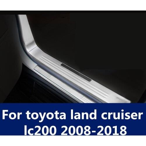 Door sill special welcome pedal guard plate exterior door pedal car Accessories For toyota land cruiser lc200 2008-2018