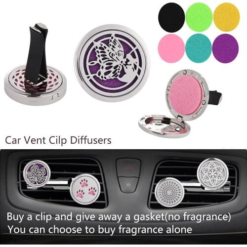 Essential Oil Car Auto Tuyere Air Vent Freshener Diffuser Aromatherapy Locket With DIY 10 Colors Pads Car Perfume Clip