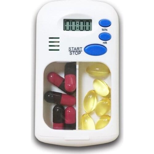 Electric Pill Box Alarm Timer Mini Portable Dispenser Electronic Clock Reminder Emergency Protection LED Display First Aid Kit