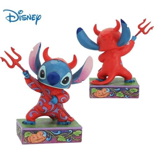 Disney Genuine Lilo & Stitch Stitch Cartoon Anime Figures Resin Dolls Decor Action Figure Collection Model Toys Boxed Kids Gifts