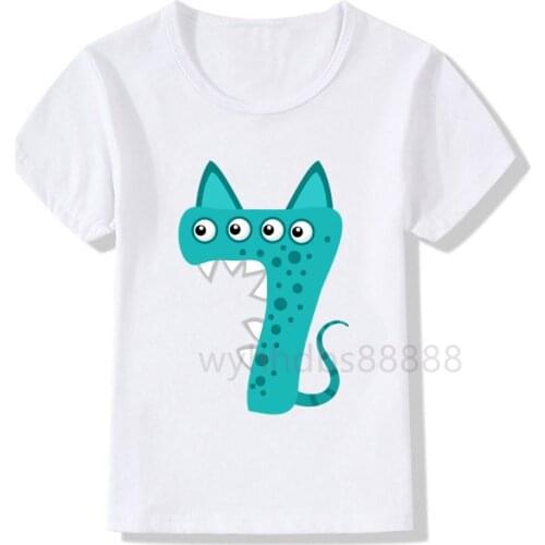 Funny Number Boy Birthday Number Printed T-shirt Kids Birthday Cute T ShirtT-shirt Boys and Girls Fun Number Gift T-shirt Gift