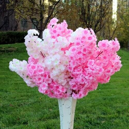 Artificial Silk Flowers Simulation Encryption Cherry Blossoms Branches String For DIY Wedding Home Party Ornament Ceiling Decor