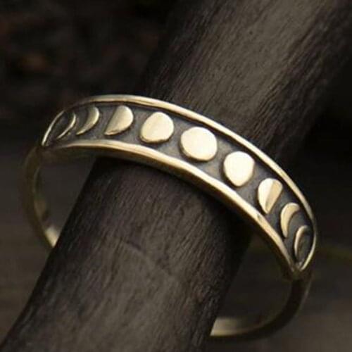 Vintage Cute Silver Color Bohemian Boho Moon Phase Rings for Women Fashion Jewelry Best Gift 2019 New