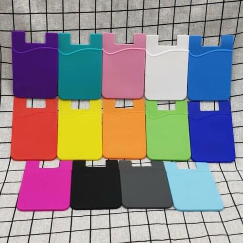 2Pcs Card Holder Single-layer Multi-function Silicone Phone Wallet Bank Card