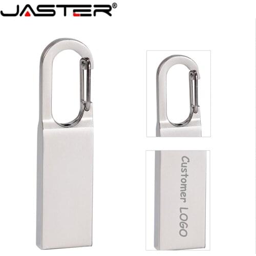 JASTER USB 2.0 Metal Keychain USB Flash Drive Pen Drive 4GB 8GB 16GB 32GB 64GB 128GB Memory Stick ( over 10PCS free LOGO)