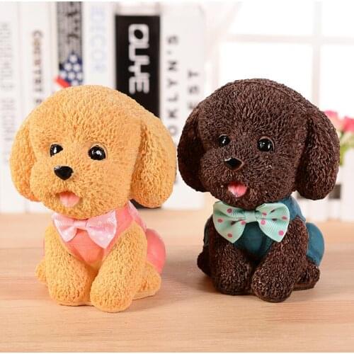 Cute Cartoon Dog Pup Piggy Bank Coin Penny Box Children Ornaments Creative Birthday Gift Saving Pot Puppy Present Display Decor