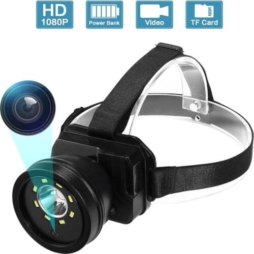 Headlamp Body Camera with audio 1080P Wearable Body Mounted Camera Rechargeable IPX4 Waterproof vlogging camera