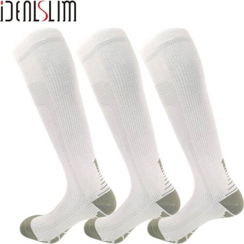 IDEALSLIM 3 Pairs Compression Varicose Veins Socks Men Plantar Fasciitis Socks Women Stockings Knee High Socks