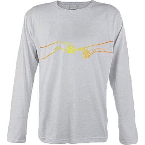 2020 New T-Shirt Mens Fashion Mulitcolor Long Sleeve T Shirt Customized Logo Unisex Full Sleeve Clothes Dropshipping