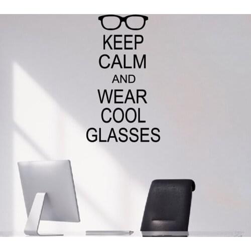 Wear Cool Glasses Eye Chart Wall Sticker Optical Shop Door Window Art Decals Living Room Bedroom Home Decor Poster