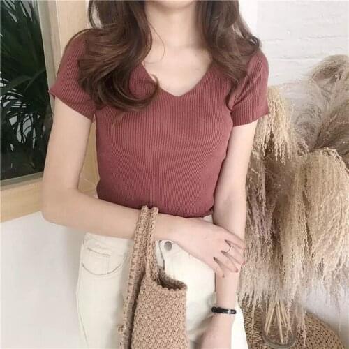 Pullover Knit Sweater Women 2020 Autumn Clothes Women Jumper V Neck Soft Rib Knitted Winter Tops Knitwear Pull Femme Sweaters