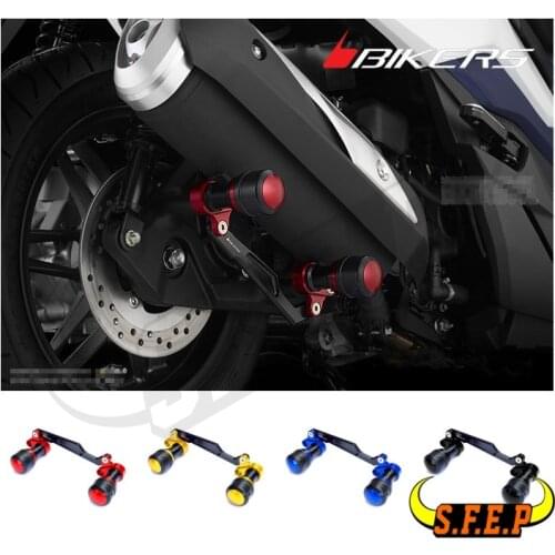 Motorcycle CNC Aluminum Adjustable Exhaust Pipe Sliders Falling Protection For Honda Forza 300 Forza 350 PCX125 PCX150 ADV150