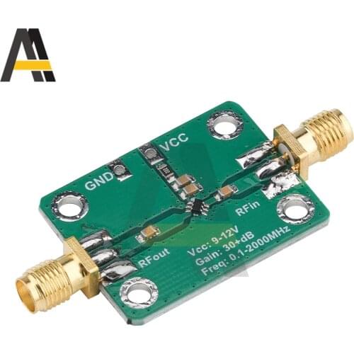 0.1-2000MHz 9-12V Radio Frequency Wideband Amplifier Low Noise Amplifier RF LNA Gain 32dB Development Board