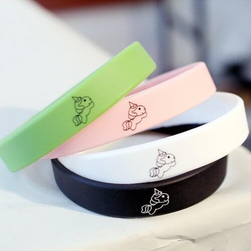 1PCs Unisex Unicorn Silicone Bracelet Personality Waterproof Sports Wristband Fashion Jewelry Accessories for Men Women