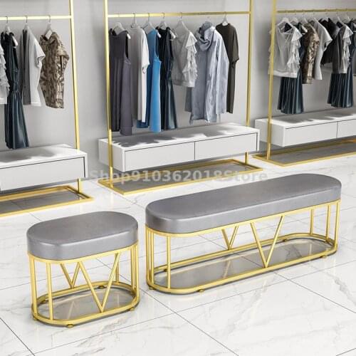 Shoe Changing Stool Sofa Stool Cloakroom Dressing Room Fitting Stool Clothing Store Rest Bench Bench Bench Shoe Store Shoe Testi