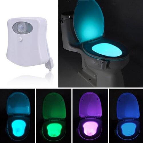 LED Toilet Light PIR Motion Sensor 8 Colors Toilet Seat Night Light Waterproof WC Backlight For WC LED Luminaria Lamp Wholesale