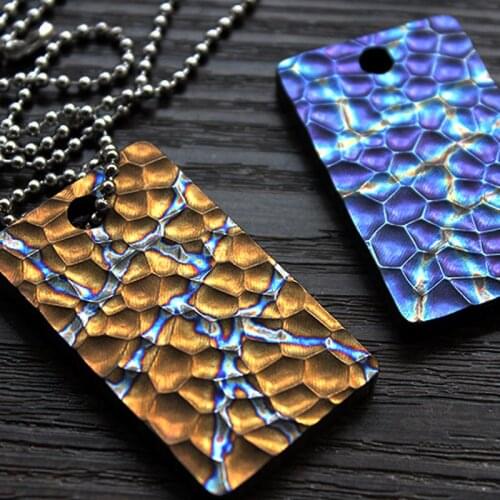 Titanium Plate Outdoor Light Weight Crater Tag Outdoor EDC Tool Accessories DIY Tags Pendant