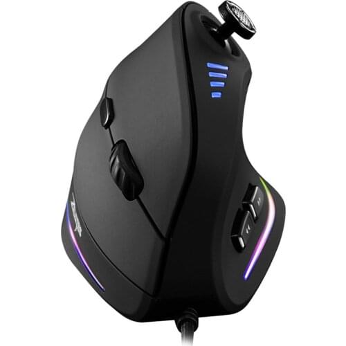 ZELOTES Vertical Gaming Mouse Programmable USB Wired RGB Optical Mouse 11 Buttons 10000 DPI Adjustable Ergonomic Gamer Mice