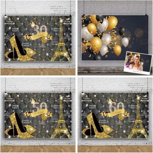 Happy 30-60th Birthday Diamond Balloon Background Ladies Party Decoration Photography Studio Photo Kids Custom Vinyl Backdrop