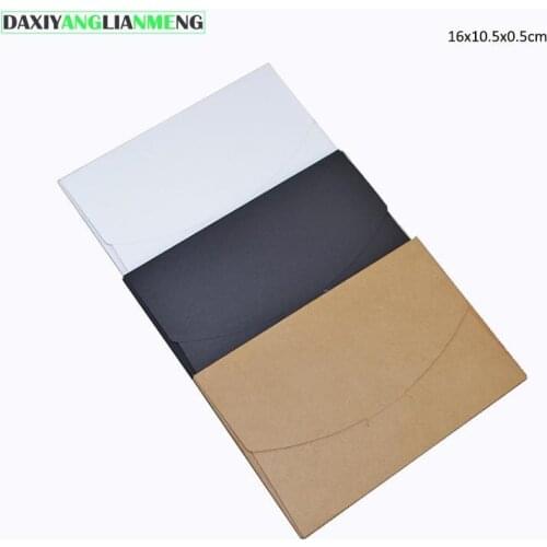 50pcs LxWxD: 16x10.5x0.5cm Vintage Kraft Paper Envelope For Postcards Greeting Card Cover Photo Box Stationery office Supplies