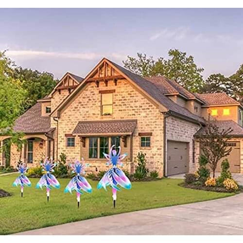 Rotating Girl Wind Chimes Color-changing Ballet Spinning Girl Ornament Gradient Ribbon Pole Outdoor Garden Decoration Supplies