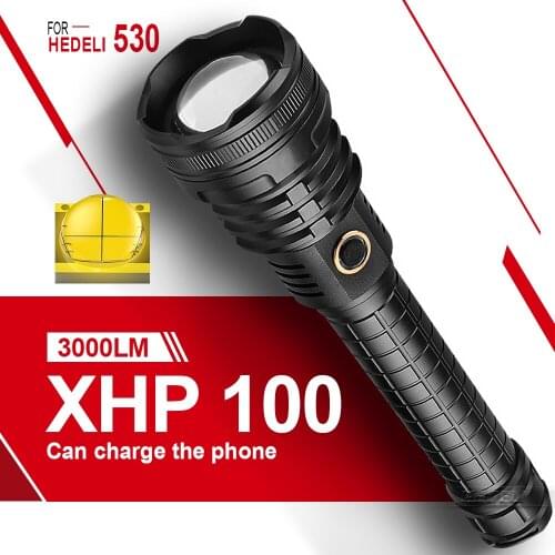 Flashlight 18650 High power led flashlights tactical rechargeable usb flash light torch xhp 90 lantern dynamo xhp 70 torch light