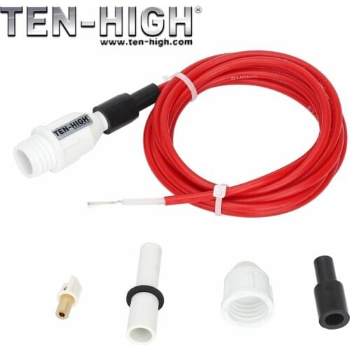 Ten-high High voltage wire adapter for laser machine connectors CO2 insulated power supply laser tube 40KV carving cutting 2m