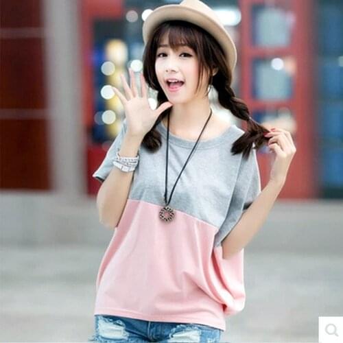 2019 Summer T-shirt Women Casual Lady Bat Sleeve Cotton T-shirt Female Brand Clothing T Shirt Solid Color Top M-3XL