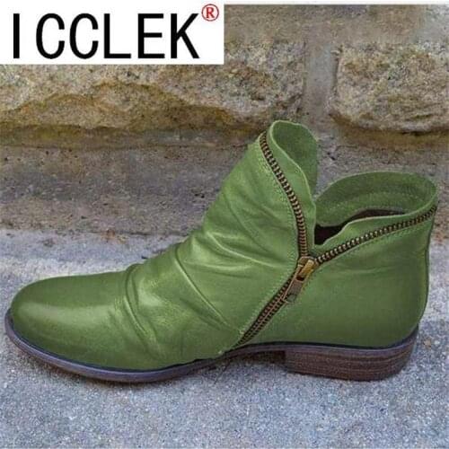 2021 New Fashion Big Size 44 Pointed Toe Color Shoes Woman Boots Female Slip-On Pointed Toe Patchwork Ankle Boots