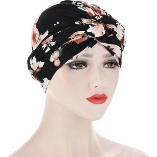 Female turban solid cotton head scarf for women muslim jersey hijab cap africa wrap turbante bonnet Islamic clothing accessories