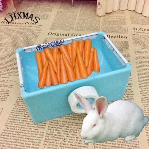 1pc Rabbit Feeder Pet Supplies Guinea Pig Food Anti-bite Rabbit Hamster Bowl Pets Feeder D144