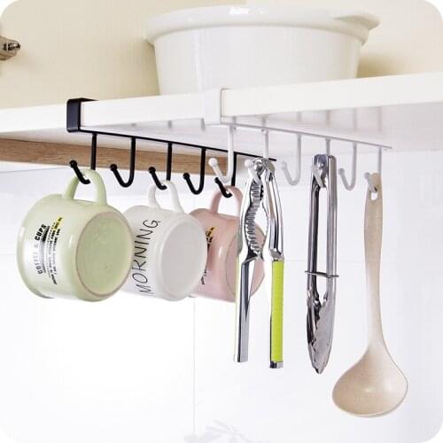 1pc Kitchen Iron Seamless Hook Cabinet Storage Porter Multifunctional Barrel Wardrobe Tie Hood Scarf Finisher