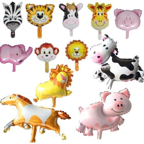 1pcs/lot Kids Balloon Party Supplies Baby Show Mini Party Air Inflatable Foil Balloons Cartoon Birthday Decorations Animal Head