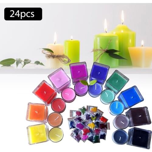 24PCS Mixed Color Fuel DIY Candle Dye Gentle Safe Aromatherapy Soy Wax Dye For Gifts