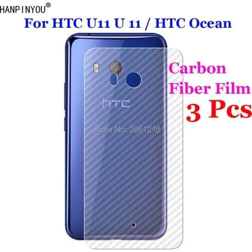 3 Pcs/Lot For HTC U11 U 11 / HTC Ocean 5.5" 3D Non-slip Clear Carbon Fiber Back Film Screen Protector Protective Sticker