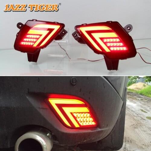 3-in-1 Functions Car LED Rear Fog Lamp Brake Light Turn Signal Light Bumper Decoration Lamp For Mazda CX-5 CX5 2013 - 2016
