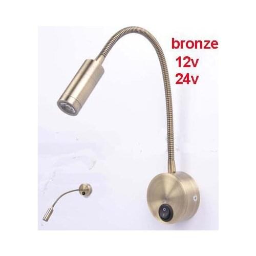 3W 12v/24v Bronze Finished Headboard Led Reading Lamp