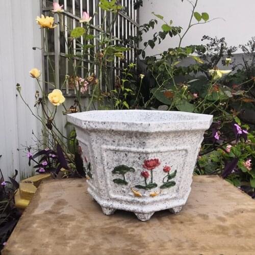 35cm/13.78in Plastic Octagonal Bonsai Planter Home Gardening Flower Vase Mould Cement Indoors &Outdoors Succulent Plant Pot Mold