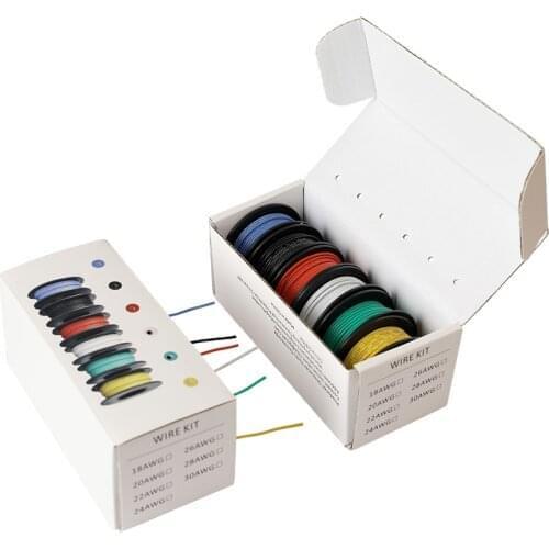 36m/box Hook-up Stranded Wire 26 AWG UL3132 Flexible Silicone Electrical Wire Rubber Insulated Tinned Copper Electron Wire