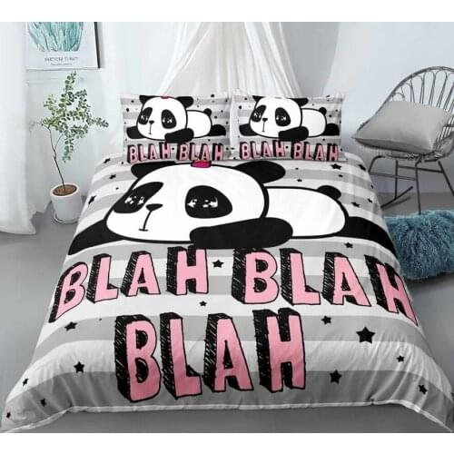 3D Printing Comfort Panda Bedding Set Duvet Cover Pillowcase Home Textile Bedroom Full Size Kids Teen Bed Set 3Pcs