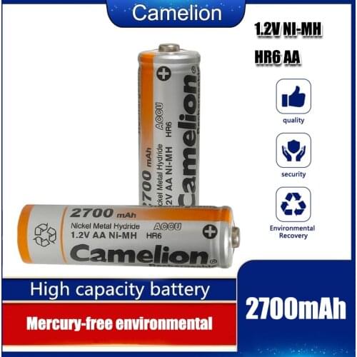 Camelion 2700mAh 1.2V AA Battery NiMH Ni-MH Rechargeable Battery Low self discharge high capacity