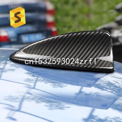 Car Carbon Fiber Fin Antenna Cover Trim FM AM Radio Fin Aerial Adhesive Tabe for BMW 5 Series E60 E61 520 525 530
