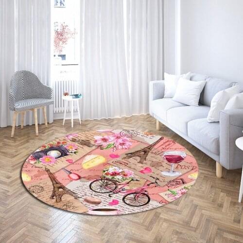 Tower Rose Dusk Carpet Living Room/Coffee Table/Hanging Basket/Garden Blanket Polyester Anti-slip Mat Home Decor Carpet